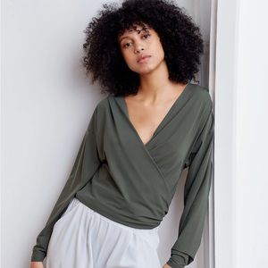 ADAY that’s a wrap top in olive